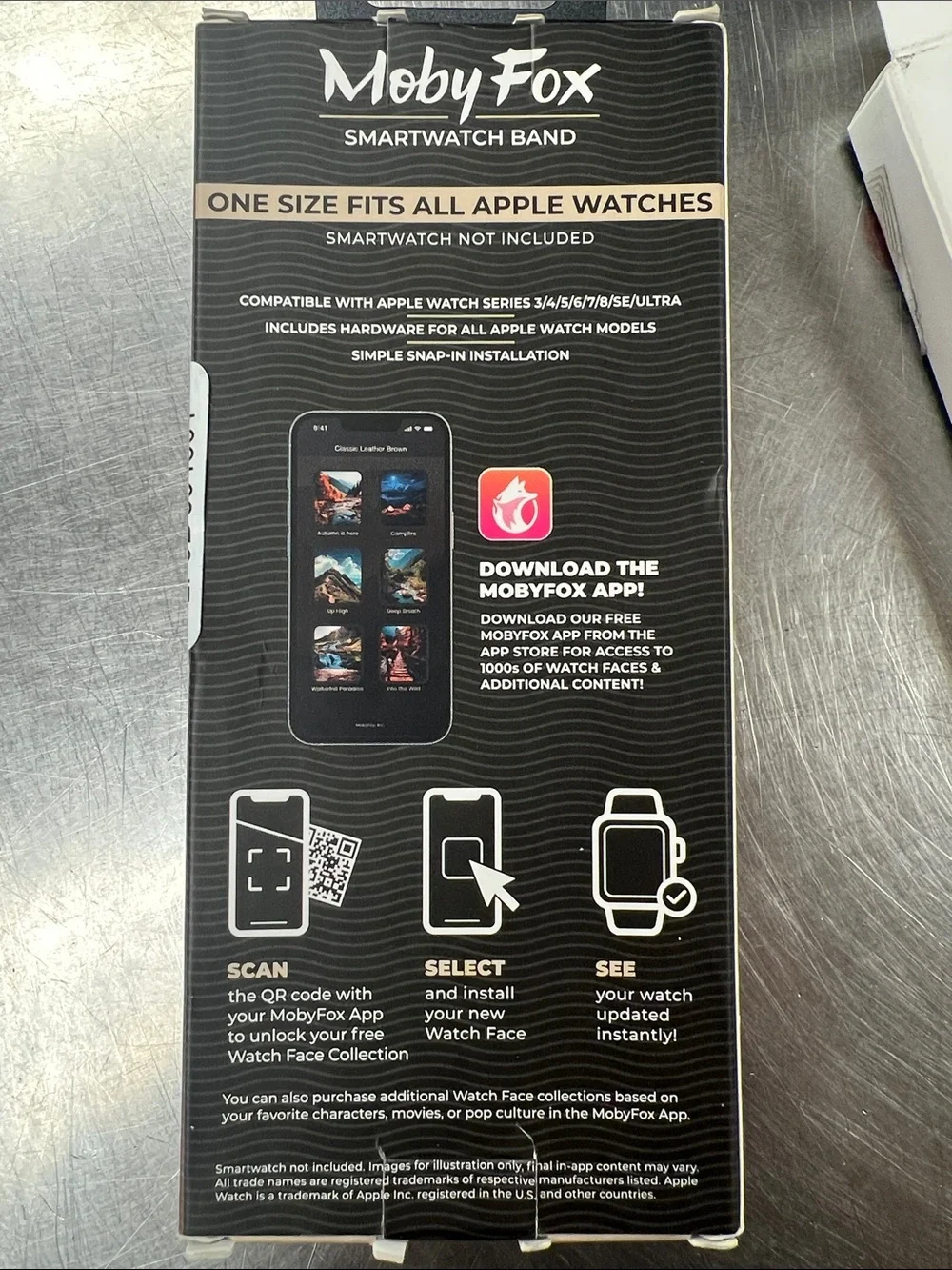 Moby Fox Classic Leather Band and Blue OtterBox band for Apple Watch